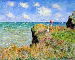 Claude Monet - Clifftop Walk at Pourville - (own a famous paintings reproduction)