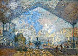 Claude Monet - Gare Saint Lazare, Pari - (buy paintings reproductions)