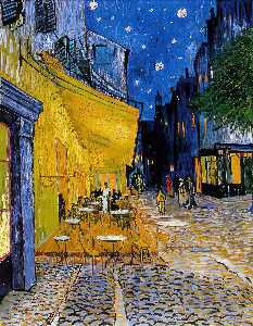 Vincent Van Gogh - The Cafe Terrace on the Place du Forum (Cafe Terrace at night) - (buy famous paintings)