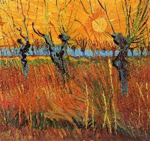 Vincent Van Gogh - Willows at Sunset - (buy famous paintings)