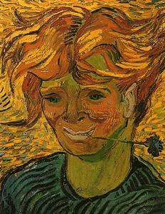 Vincent Van Gogh - Young Man with Cornflower - (own a famous paintings reproduction)