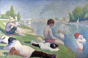 Georges Pierre Seurat - Bañistas en Asnieres, 1889 - (buy famous paintings)