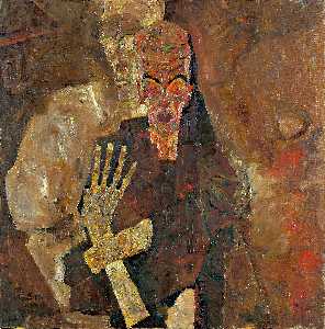 Egon Schiele - The Self-Seers II (Death and Man) - (buy oil painting reproductions)