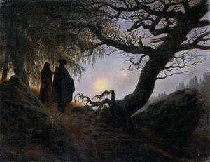 Caspar David Friedrich - Man and Woman Contemplating the Moon - (Buy fine Art Reproductions)