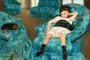 Mary Stevenson Cassatt - Little Girl in a Blue Armchair - (buy oil painting reproductions)