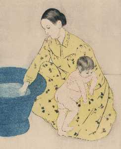 Mary Stevenson Cassatt - The Child's Bath 2 - (buy oil painting reproductions)