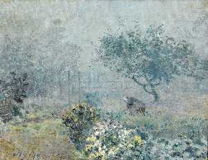 Alfred Sisley - Misty Morning in Veneux - (buy famous paintings)