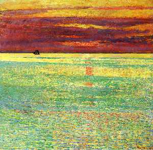 Frederick Childe Hassam - Sunset at Sea - (own a famous paintings reproduction)