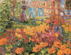 Emile Nolde - Flower Garden (Girl and Washing)