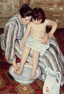 Mary Stevenson Cassatt - The Child's Bath - (buy oil painting reproductions)