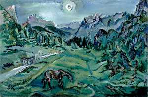 Oskar Kokoschka - Dolomite Landscape