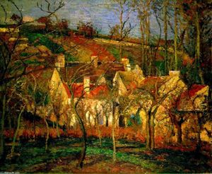 Camille Pissarro - Red Roofs, Corner of a Village, Winter - (buy famous paintings)