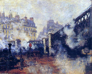 Claude Monet - The Pont de l'Europe, Gare Saint-Lazare - (own a famous paintings reproduction)