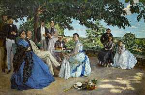 Jean Frederic Bazille - Family Reunion - (own a famous paintings reproduction)