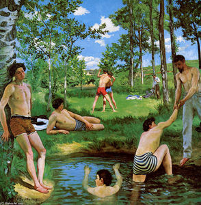 Jean Frederic Bazille - Bathers (Summer Scene) - (own a famous paintings reproduction)