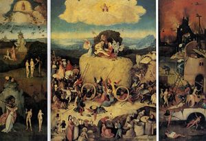Hieronymus Bosch - The Haywain Triptych - (own a famous paintings reproduction)