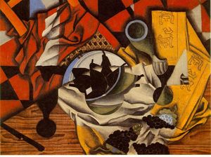 Juan Gris - Pears and grapes on a table - (buy oil painting reproductions)