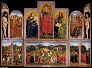 Jan Van Eyck - The Ghent Altarpiece (wings open) - (Buy fine Art Reproductions)