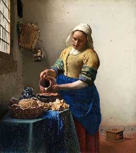 Johannes Vermeer - The Milkmaid - (buy oil painting reproductions)