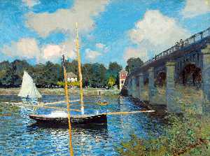 Claude Monet - The Road Bridge at Argenteuil - (Buy fine Art Reproductions)