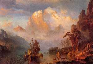 Albert Bierstadt - Rocky Mountains - (buy oil painting reproductions)