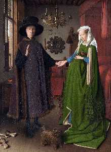 Jan Van Eyck - Portrait of Giovanni Arnolfini and his Wife - (buy oil painting reproductions)
